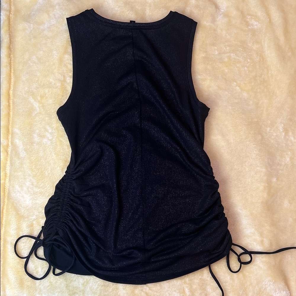 Express Black Ruched Tank Top - Picture 3 of 5